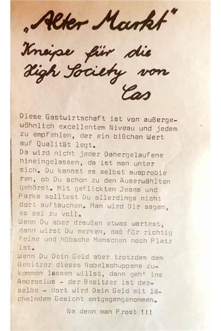 Wie der Alte Markt von Dortmund nach Castrop-Rauxel kam Nicht jedem passte die Gästepolitik im Alten Markt.