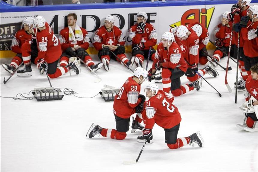 Schweiz verpasst Gold - „Herzen so groß wie das Matterhorn“ Niedergeschlagene Schweizer nach der Finalniederlage. Foto: Salvatore Di Nolfi/KEYSTONE