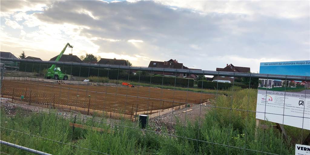 Bauarbeiten am neuen Hospiz in Bork - Wie geht es voran? Noch ist die Betonplatte für das geplante Hospiz am Dieselweg in Bork nicht gelegt.