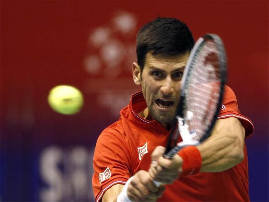 Davis Cup: Serbien, Australien, Frankreich und Belgien vorne Novak Djokovic gewann sein Auftakteinzel für Serbien. Foto: Darko Vojinovic