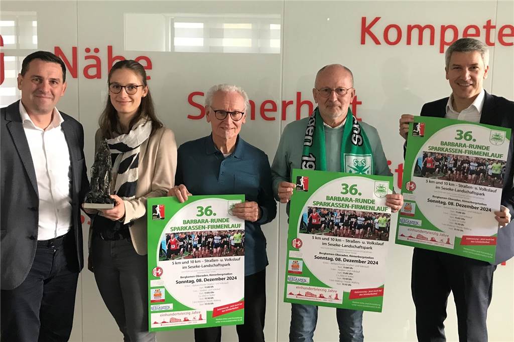 Die Rückkehr der „Barbara-Runde: Volkslauf feiert sein Comeback Oberadens Vorsitzender Heinz-Georg Wessels (2.v.r.) freut sich auf den Re-Start der Barbara-Runde noch in diesem Jahr.