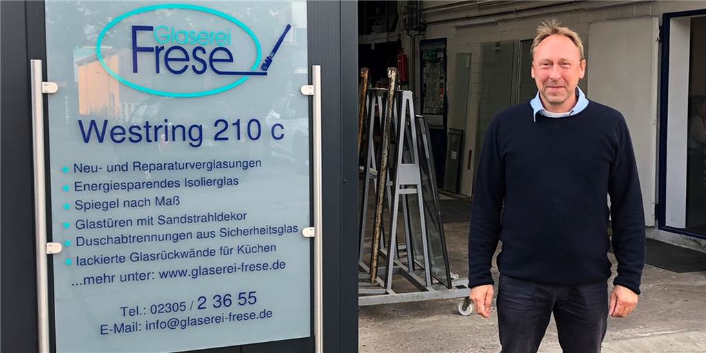 Unternehmen in Castrop-Rauxel verzweifelt: Viele unbesetzte Ausbildungsplätze Oliver Frese, Inhaber der Glaserei Frese, steht vor seiner Glaserei am Westring in Castrop-Rauxel.