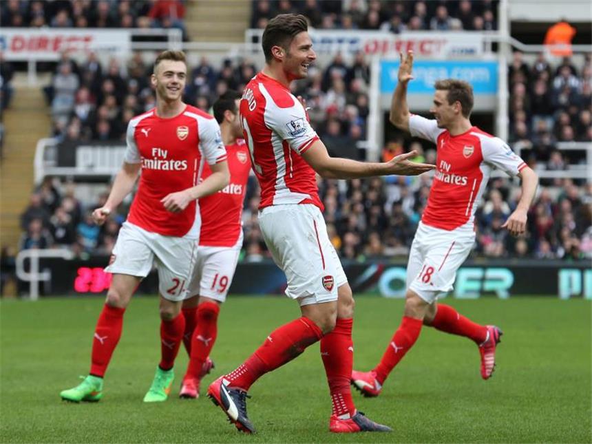Ohne Özil & Mertesacker: Arsenal siegt 2:1 in Newcastle Olivier Giroud erzielte beide Treffer für Arsenal. Foto: Lindsey Parnaby