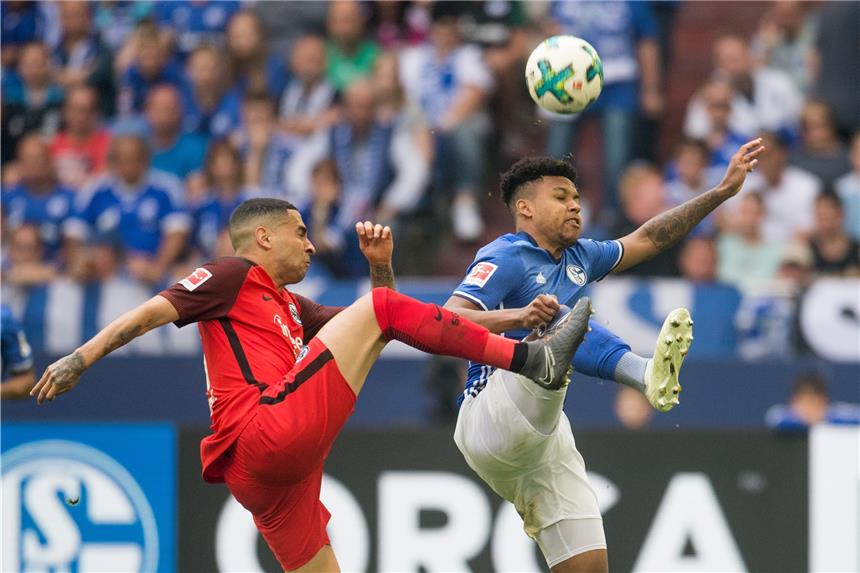 Für Schalke ist auf seiner Haut noch Platz Omar Mascarell, hier noch gegen Schalke im Einsatz, will mit den Königsblauen Titel gewinnen.