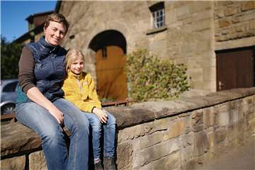 Ortsteil-Check Wandhofen: Wibke Marquardt mit Tochter Käthe