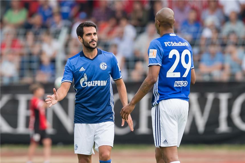Schalker kämpft gegen „schwerste Zeit“ seiner Karriere Pablo Insua (l.) gab gegen Wolfsburg sein Comeback für Schalke.