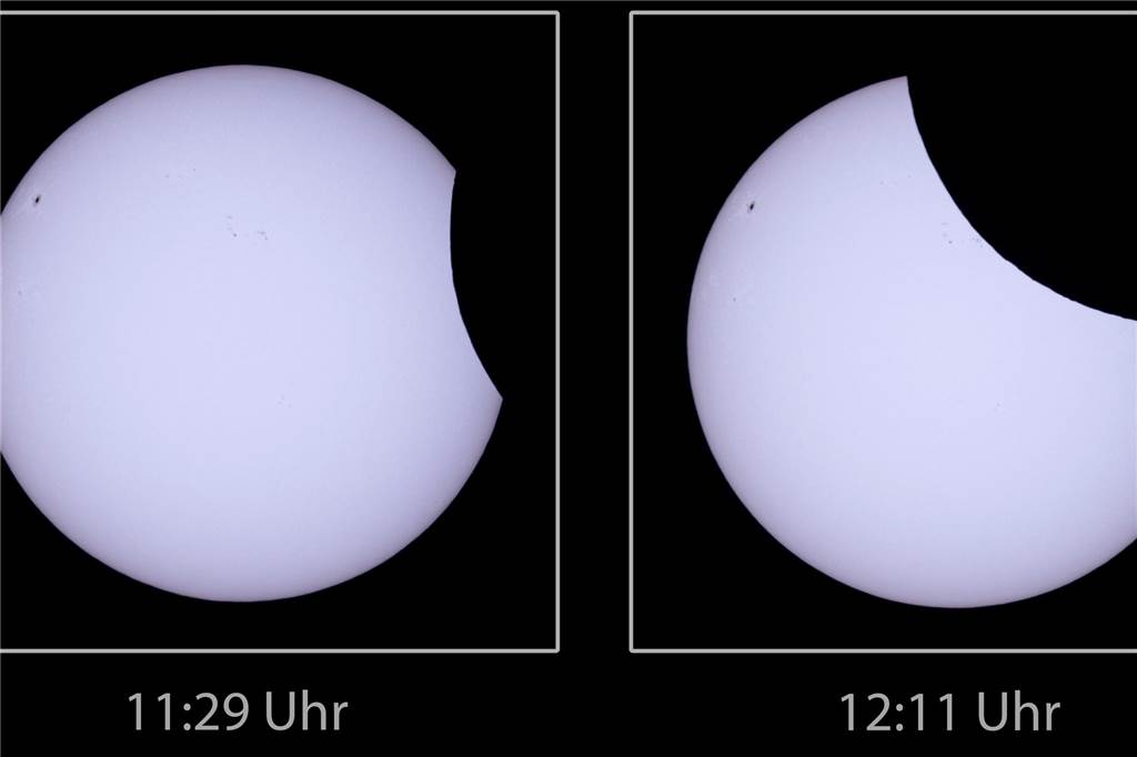 So sah die Sonnenfinsternis über Haltern aus: Fans machen Fotos Partielle Sonnenfinsternis in Haltern - fotografiert von Rainer Sparenberg.