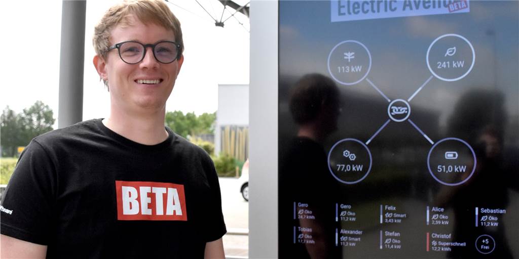 Patrick Janning, Entwickler bei den Tobit.Labs, hat in den vergangenen Wochen die intelligente Ladesteuerung entwickelt. Nur ein System, das am Freitag bei der Pushcon Focus auf dem Tobit.Campus vorgestellt wurde.