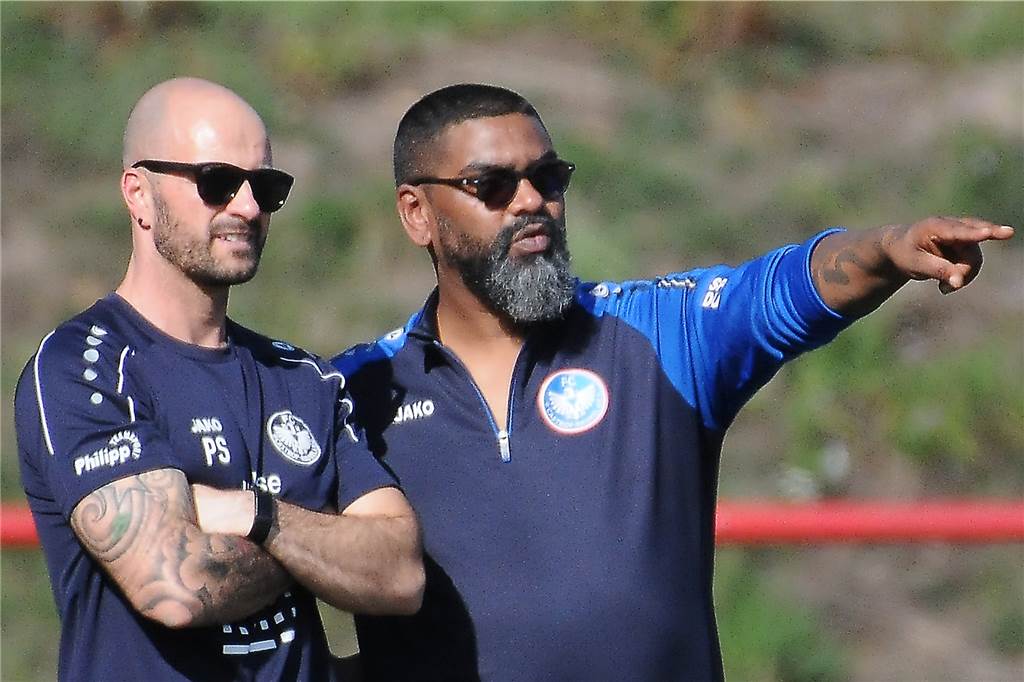 Nach Pause als Trainer: Patrick Stich hört sich wieder Angebote an Patrick Stich (l.) und Yannick Grondin waren bis zum Sommer 2021 die Trainer des FC Castrop-Rauxel, mit dem sie in die Bezirksliga aufgestiegen waren.