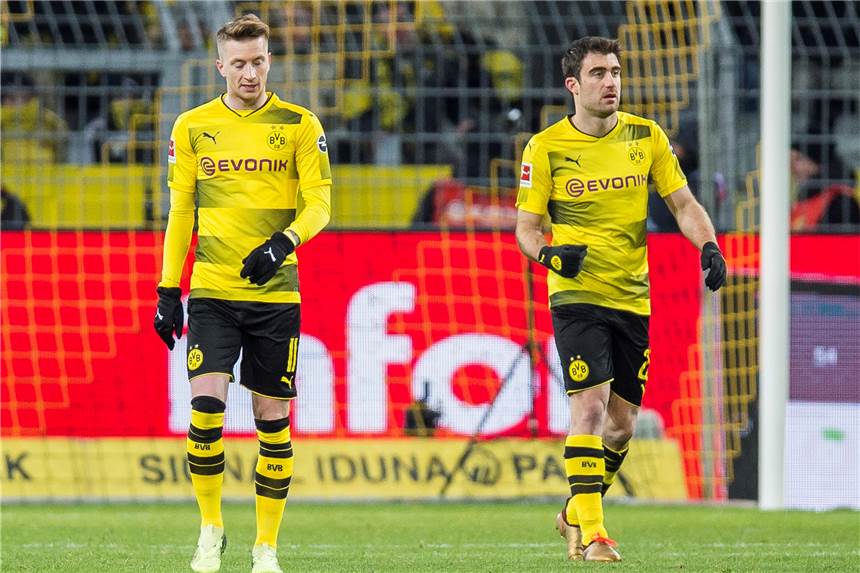 BVB-Einzelkritik: Reus mit Gefühl - Batshuayi glücklos Patzte beim Gegentor: BVB-Abwehrchef Sokratis (r.).