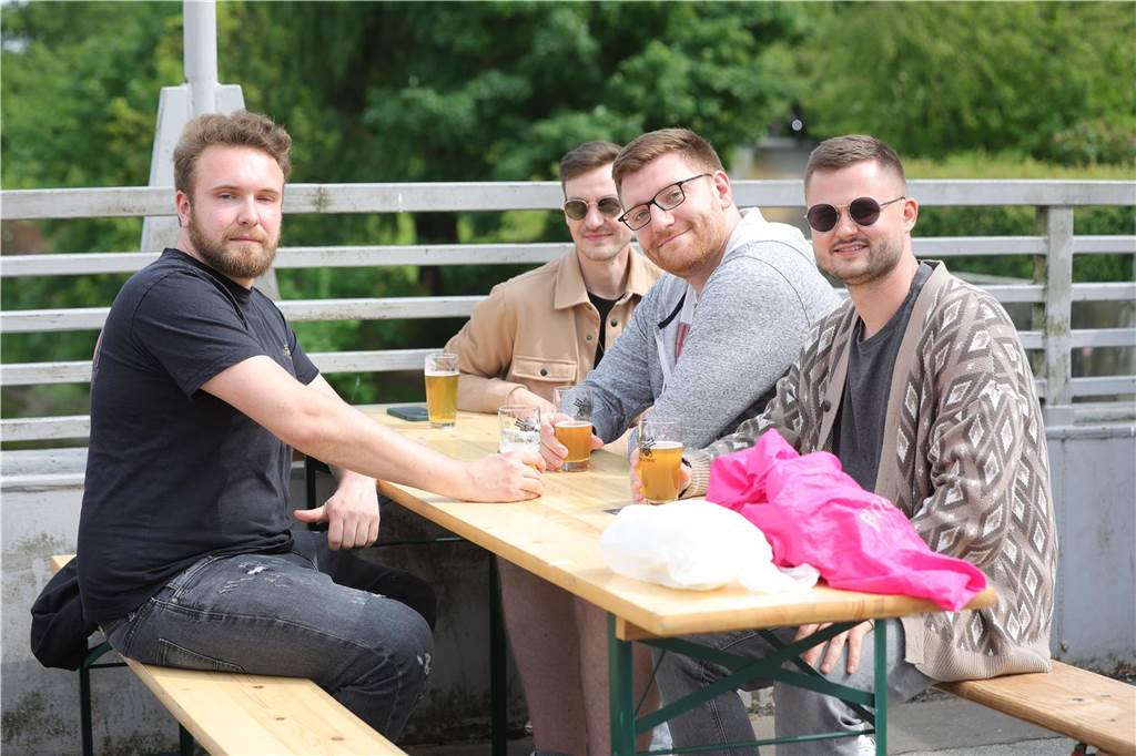 Pause beim kühlen Bier.