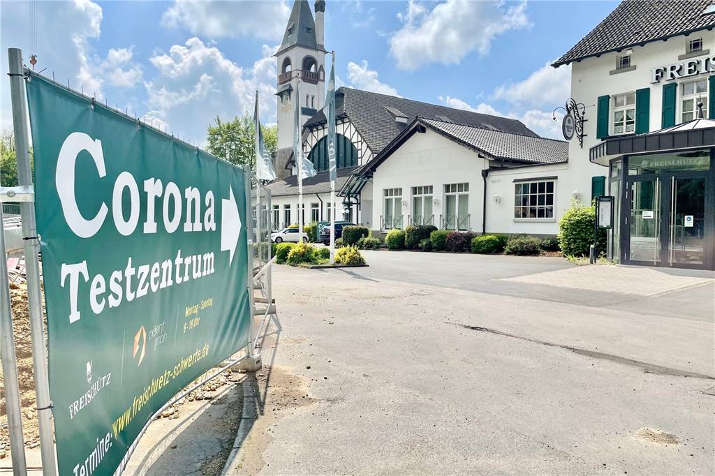 Freischütz-Biergarten öffnet wieder: Der Termin steht fest Perfekt vorbereitet: Vor dem Biergartenbesuch kann sich der Gast noch Testen lassen.