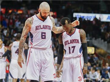 Pero Antic (l) spielte wenige Stunden vor seiner Verhaftung mit Dennis Schröder in Atlanta. Foto: Erik S. Lesser