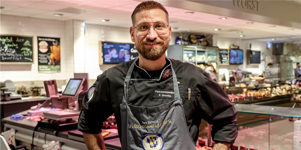 Fleisch-Sommelier aus Dortmund erklärt: So erkenne ich gutes Fleisch Pero Sirovina ist Fleisch-Sommelier im Rewe an der Möllerbrücke.
