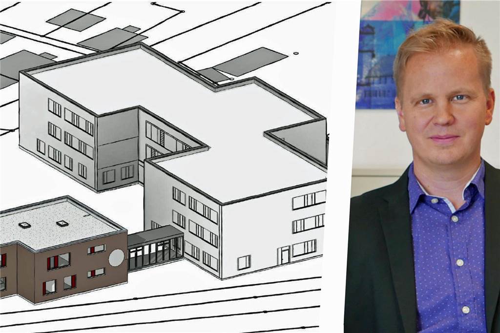 CDU gibt Widerstand gegen Ausbau der Wiehagenschule auf Philipp Cramer stellte im Ausschuss für den Kommunalbetrieb die aktuelle Planung für die Erweiterung der Wiehagen-Grundschule vor.