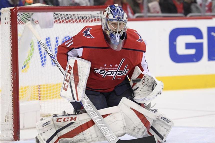 Grubauer startet als Nummer eins im Tor in die Playoffs Philipp Grubauer überzeugte im Tor der Washington Capitals. Foto: Nick Wass/AP