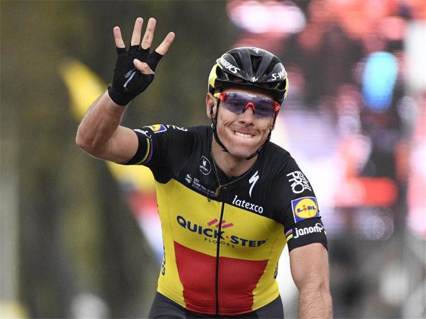Belgier Gilbert gewinnt zum vierten Mal Amstel Gold Race Philippe Gilbert gewann das Amstel Gold Race zum vierten Mal. Foto: Yorick Jansens
