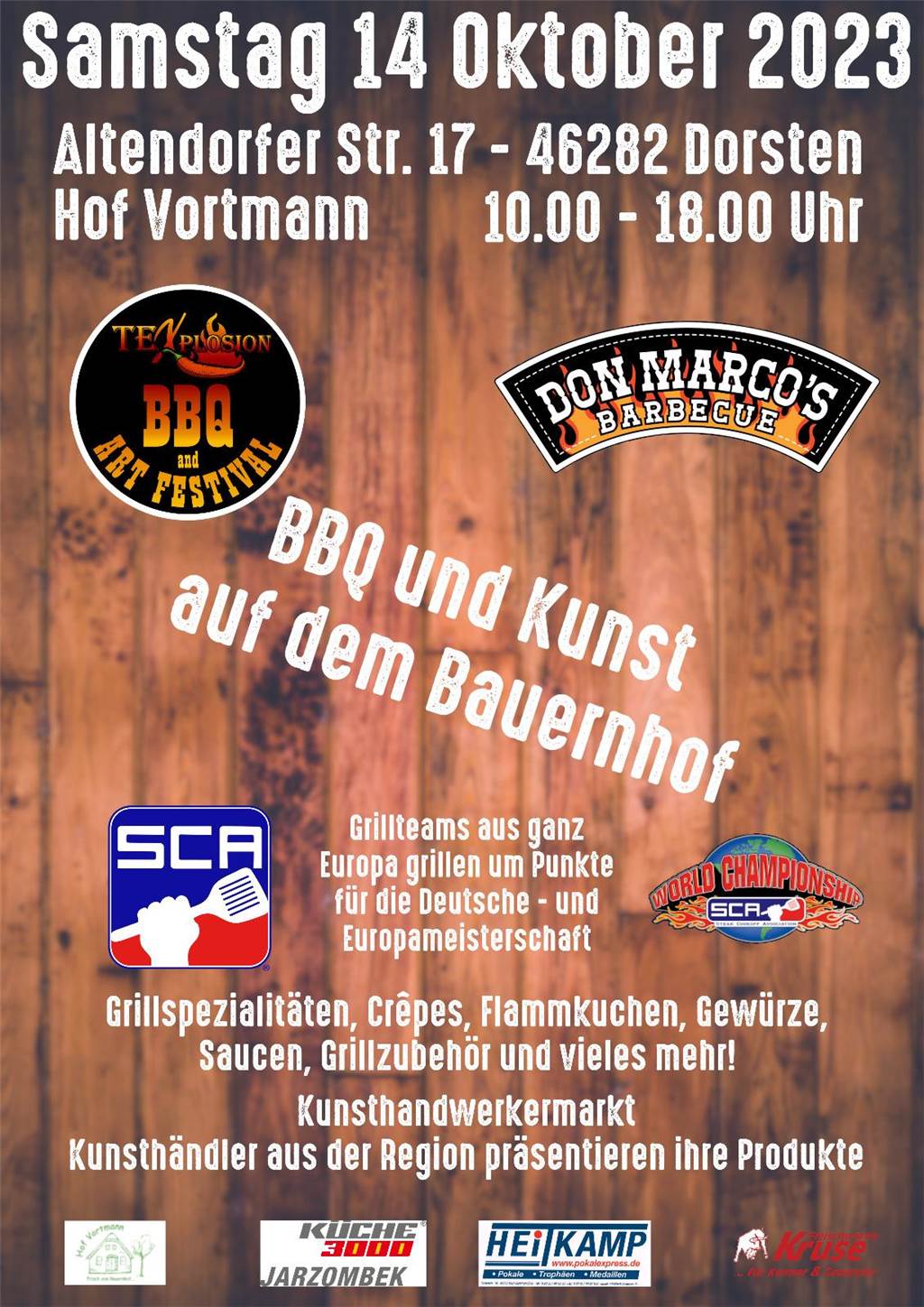 Deutsche Steak-Meisterschaft steigt auf Hof Vortmann in Dorsten Plakat der Deutschen Steak-Meisterschaft in Dorsten