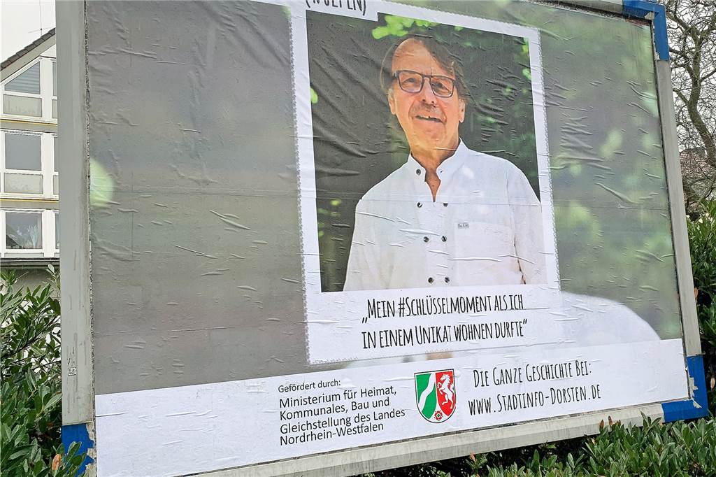 Habiflex: Sensationelles Bauprojekt, das baden ging Plakataktion "Schlüsselmomente": Der Wulfen-Barkenberger Heinz-Rüdiger Kühn erzählt übers Habiflex als eine der ersten Bewohner des Hauses.