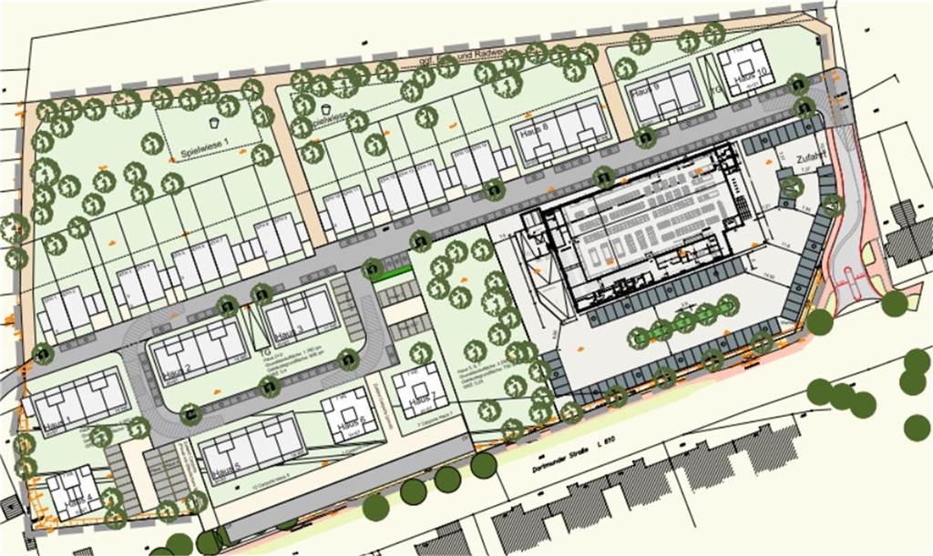 Dortmunder Straße: Penny will eine Aldi-Ansiedlung verhindern Planzeichnung des Baugebiets an der Dortmunder.