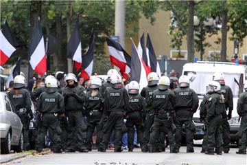 Polizeieinsatz wegen einer Nazi-Demonstration in Dortmund.