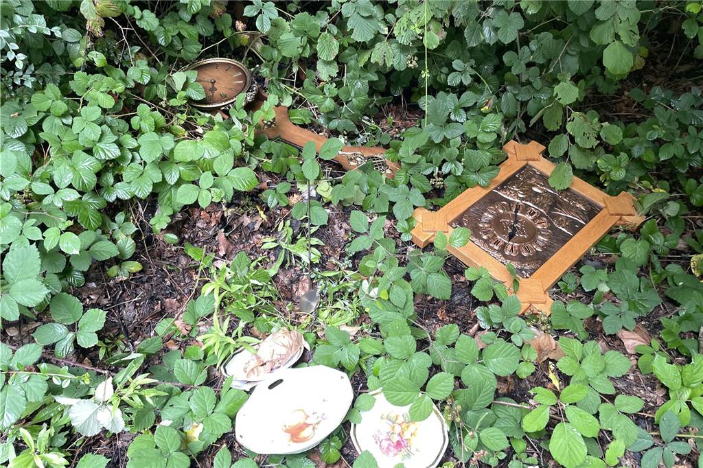 Abriss der Bövinghauser Ex-Hauptschule lässt weiter auf sich warten Porzellan, Wanduhren, Abfall: Das Areal der ehemaligen Hauptschule wird immer wieder für illegale Müllentsorgungen missbraucht.