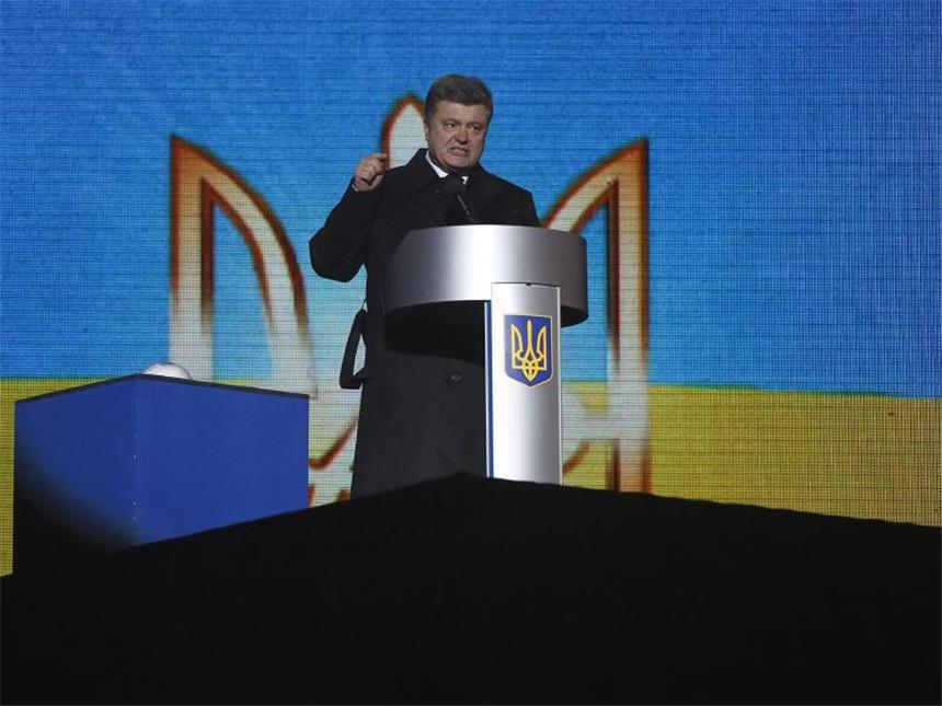 Anti-Ukraine-Proteste in Russland Präsident Poroschenko würdigte die Demokratiebewegung und kritisierte Moskau. Foto: Roman Pilipey