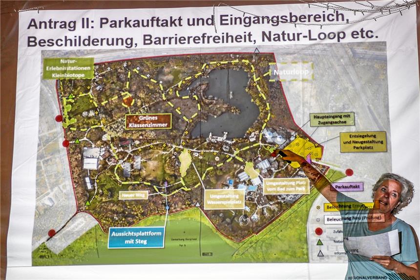 Der Revierpark Wischlingen bekommt eine Frischzellenkur Projektleiterin Birgit Diermann vom Regionalverband Ruhr (RVR) stellte im Haus Wischlingen erste Pläne zur Umgestaltung des Revierparks vor.