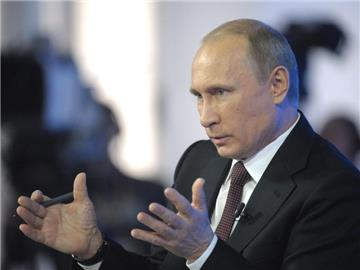 Putin während einer TV-Übertragung. Russland beansprucht 18 Prozent der Arktis für sich. Foto: Alexey Druzhinyn / Ria Novosti