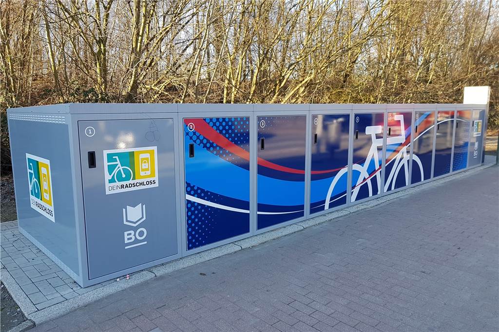 Fahrradboxen und Piktogrammketten sollen Radverkehr attraktiver machen Radboxen, wie sie am Rauxeler Bahnhof eingerichtet werden sollen, gibt es schon in Bochum-Gerthe.