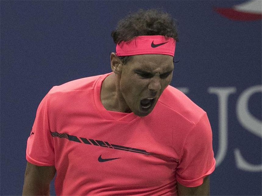 Weltranglisten-Erster Nadal bei US Open in Runde zwei Rafael Nadal feiert seinen ungefährdeten Sieg über den Serben Dusan Lajovic. Foto: Javier Rojas