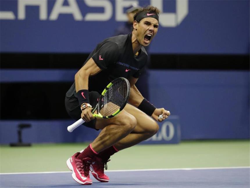 Nadal stoppt del Potro - Finale gegen Außenseiter Anderson Rafael Nadal jubelt nach seinem Einzug ins Finale der US Open. Foto: Julio Cortez