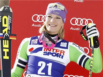Rang zwei beim Super-G in Cortina d'Ampezzo ist für Maria Höfl-Riesch «Für mich wie ein Sieg.» Foto: Andrea Solero