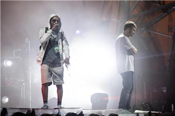 Rapper Del the Funkee Homosapien auf der Bühne des Roskilde Festivals. Foto: Erling Brodersen