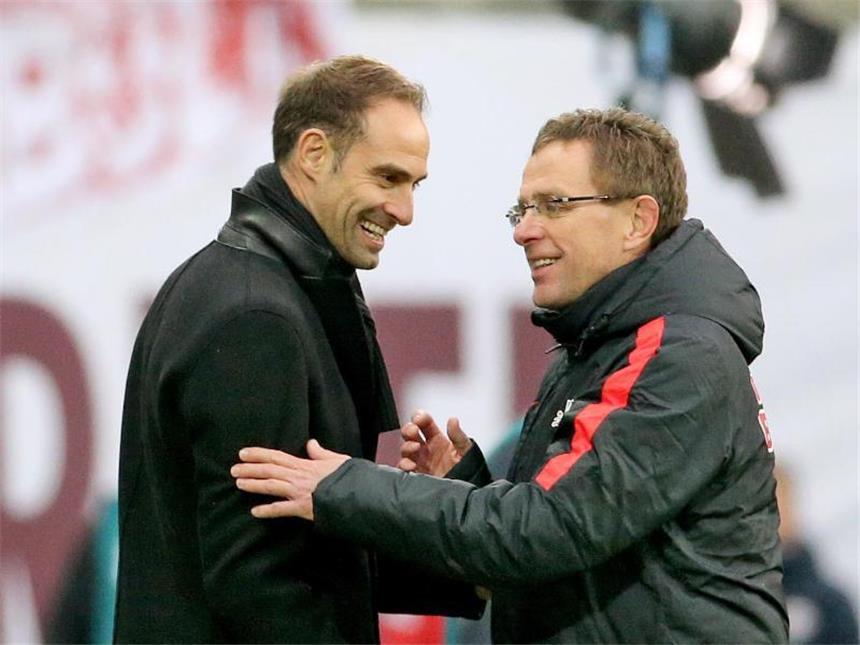 RB-Vorstandschef: Sicher, dass Rangnick bleibt RB-Vorstand Oliver Mintzlaff (l) ist sicher dass Ralf Rangnick über 2019 hinaus bei RB Leipzig bleibt. Foto: Jan Woitas