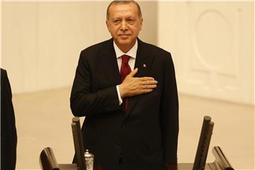 Recep Tayyip Erdogan, Präsident der Türkei, kommt zu seiner Vereidigung im Parlament. Foto: Lefteris Pitarakis