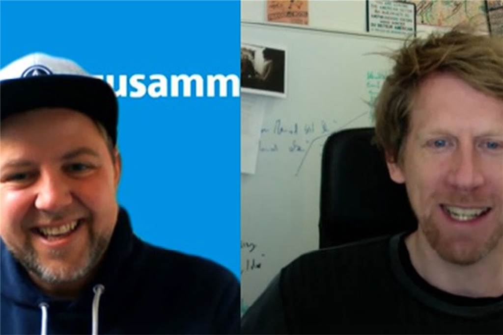 Comedian Christian Schulte-Loh: „Das kulturelle Leben ist gefährdet“ Redakteur Daniel Winkelkotte (l.) und Comedian Christian Schulte-Loh unterhielten sich per Videochat.