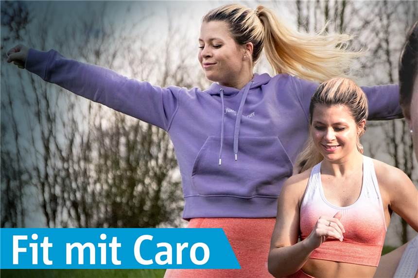 Redakteurin und Fitnesstrainerin Carolin West zeigt, wie man sich auch zu Hause fit hält.