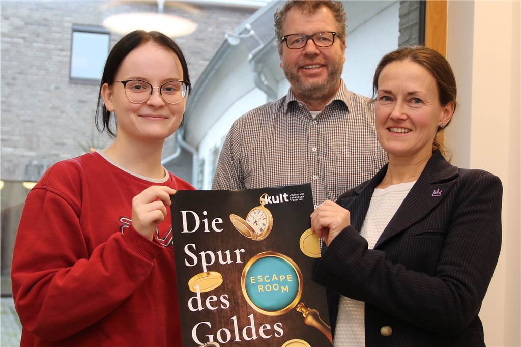 Neuer Escape Room im Kult vermittelt spielerisch Heimat-Geschichte Renée Deiter, Gregor Greve und Nadine Schober vom Kult-Team haben den Escape Room konzipiert.