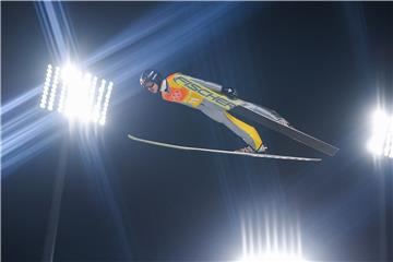 Richard Freitag gewann mit der deutschen Mannschaft die Silbermedaille im Teamwettbewerb im Skispringen.