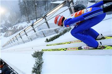 Richard Freitag im Anlauf der Mühlenkopfschanze beim Skisprung-Weltcup in Willingen. Foto: Arne Dedert