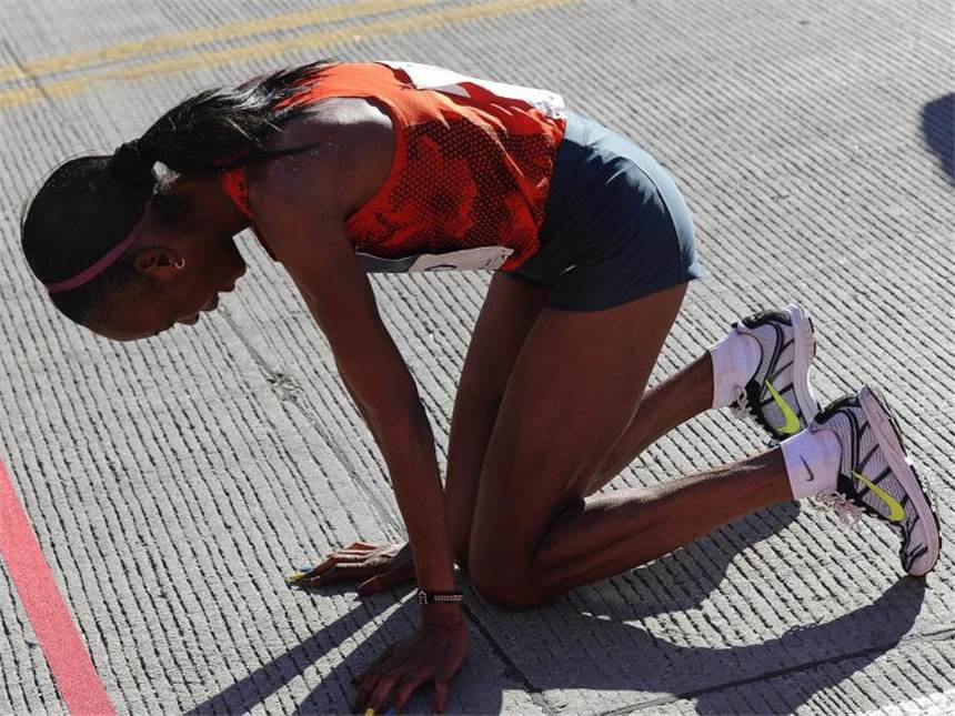Positive A-Probe bei Chicago-Marathonsiegerin Jeptoo Rita Jeptoo bei ihrem Sieg in Chicago.