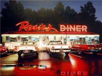 Robert Gniewek malte "Rosie's Diner #10" im Jahr 2011. 