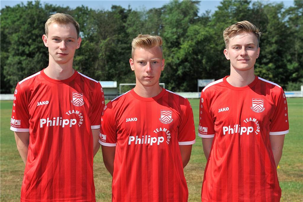 Herber Verlust: SuS Concordia Flaesheim verliert im Sommer einen wichtigen Leistungsträger Robin Pötter (l.) war neben Phil Schröter (M.) und Mauro Geismann erst im Sommer als Neuzugang in Flaesheim vorgestellt worden.