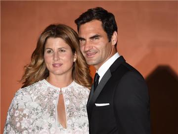 Roger Federer und seine Frau Mirka beim Wimbledon Champions Dinner 2017. Foto: Lauren Hurley
