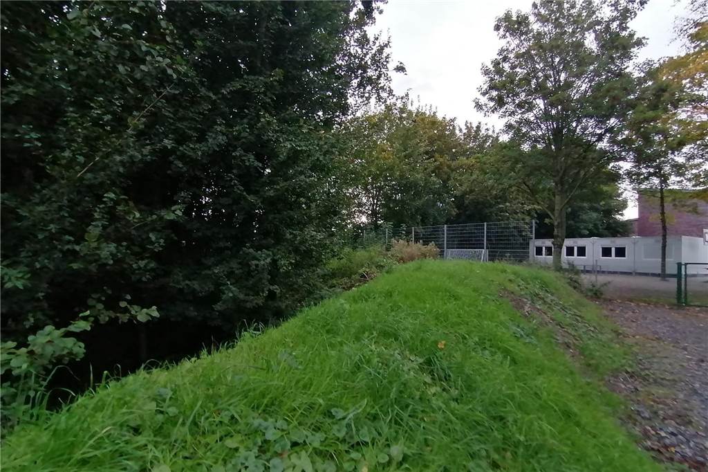 Rodungen an der Fliednerschule: Schutzwall soll vor Hochwasser schützen Wall entlang der Fliednerschule