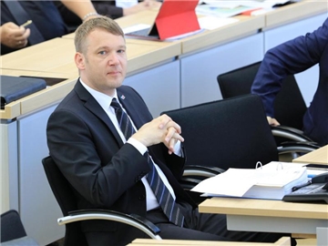 Sachsen-Anhalts AfD-Chef André Poggenburg im Magdeburger Landtag. Foto: Peter Gercke