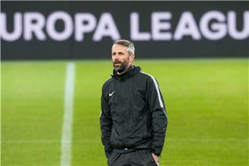 Salzburgs Trainer Marco Rose vor dem Europa-League-Rückspiel gegen den BVB. Foto: Bernd Thissen