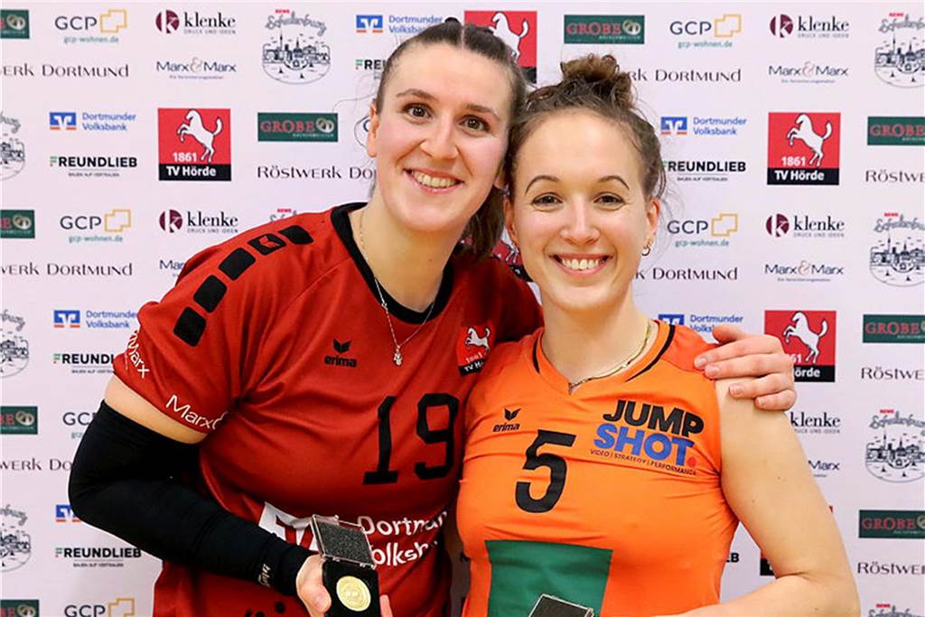 Jubel bei Hördes Volleyballerinnen: Zweitliga-Aufstieg ist perfekt Samanta Gega (links) wurde im Spiel gegen Paderborn als MVP ausgezeichnet.