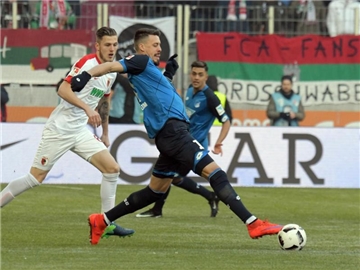 Sandro Wagner brachte Hoffenheim mit seinem zehnten Saisontor in Führung. Foto: Stefan Puchner